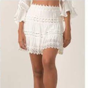 White Elan Lace Floral Skirt